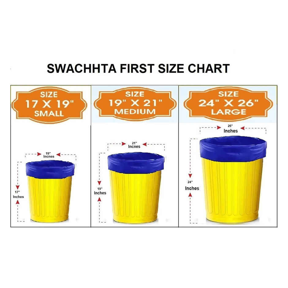 Swachhta First Oxo Bio Degradable Garbage Bags - Blue Small (17 x 19 Inches)