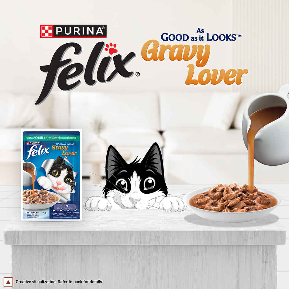 Purina Felix Gravy Lover, Meaty Mackerel Chunks