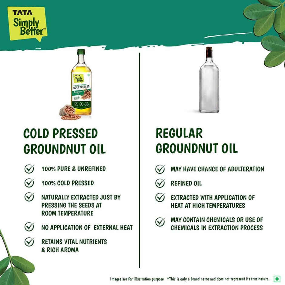 Tata Simply Better Groundnut (Peanut) Cold Pressed Oil | Pure & Unrefined Healthy Cooking Oil