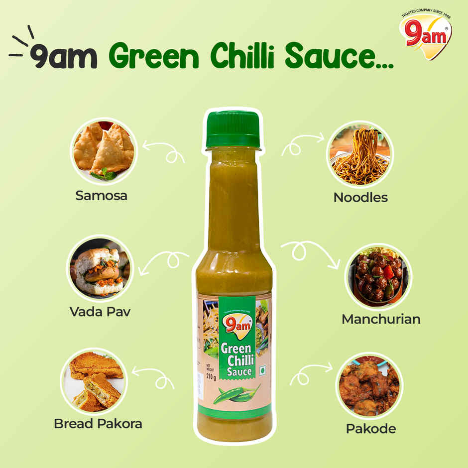 9am Green Chilli Sauce, Hot & Tangy Chilli Dip