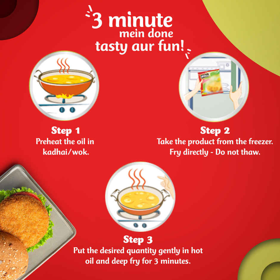 English Oven Burger Bun(200gms) & Mccain Veggie Burger Patty(360gms) Combo