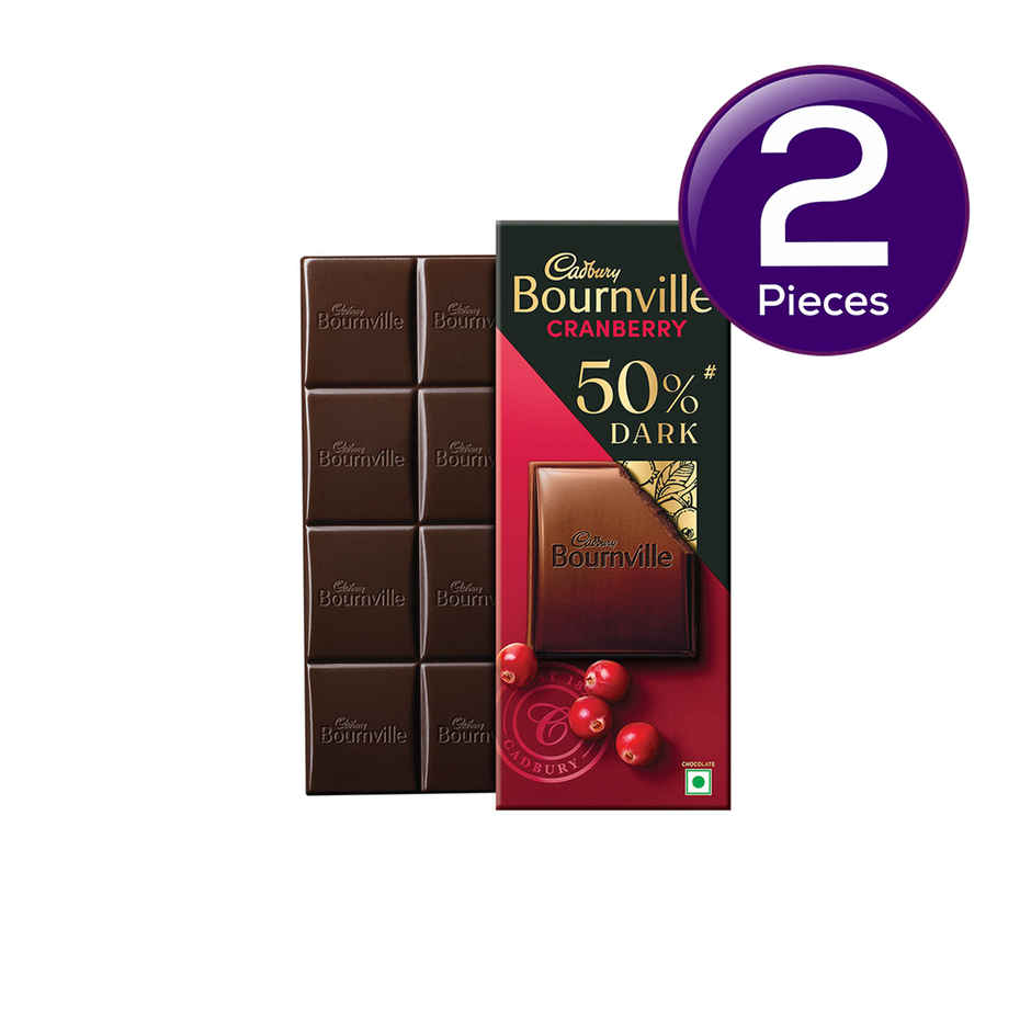 Cadbury Bournville Cranberry 50% Dark Chocolate Bar Combo