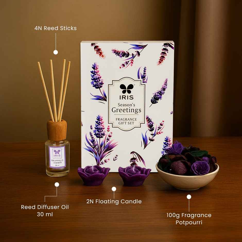 IRIS Lavender Gift Set With Potpourri And Floaters | Fragrance Gift Sets