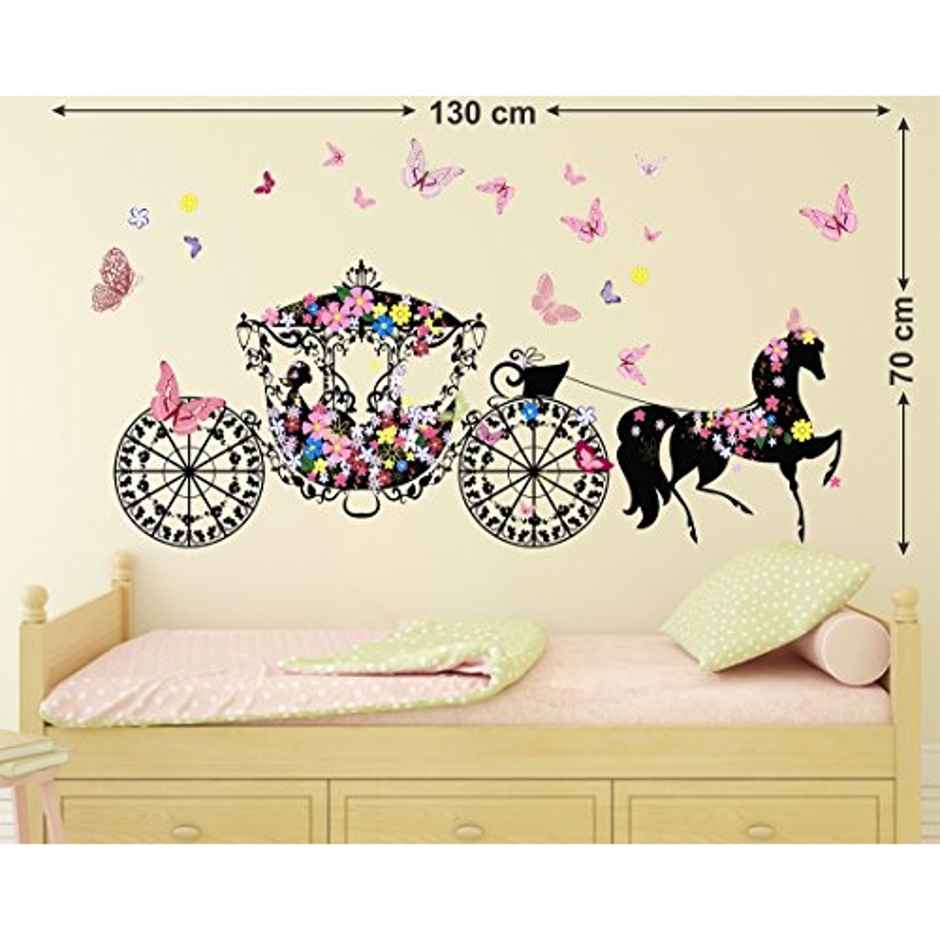 BAY6 Beautiful Girl With Horse Vehicle Removable Sticker - 130cm - | Pack Of 1