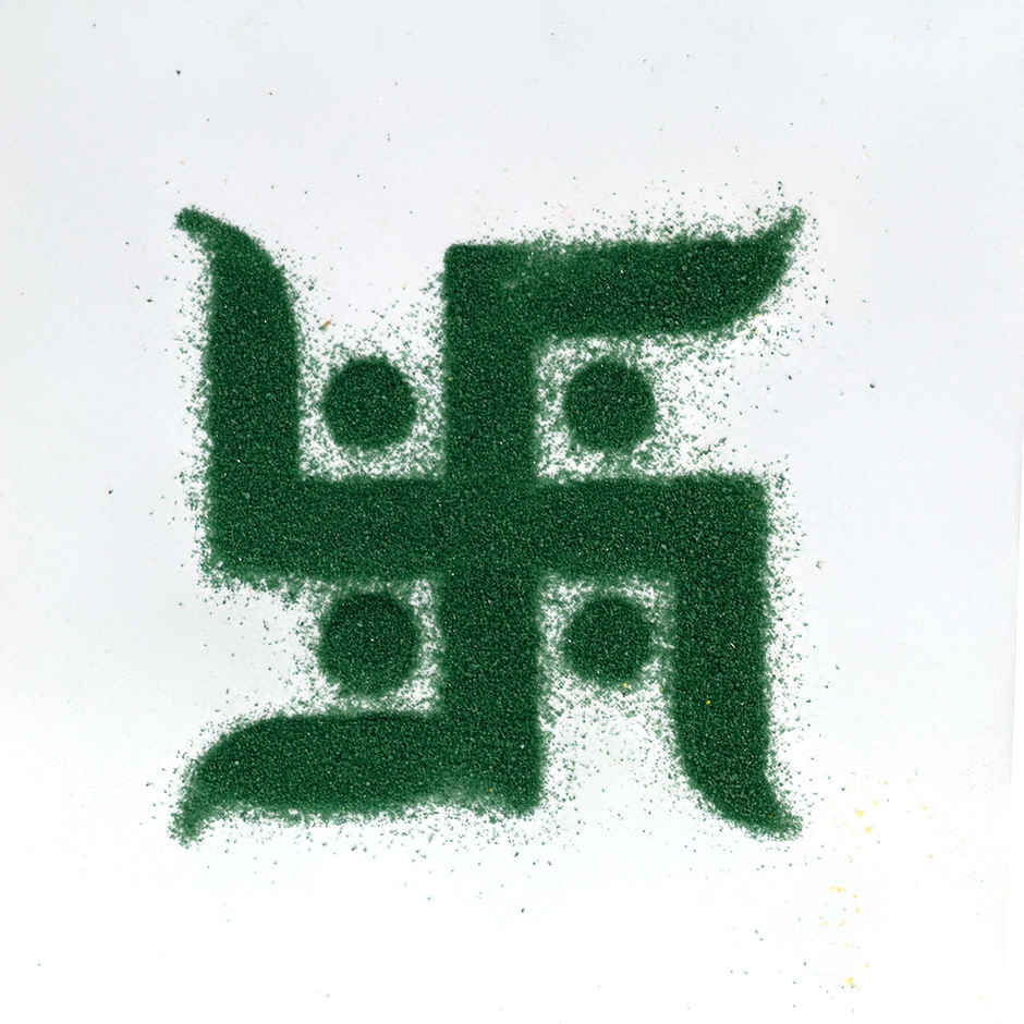 Festive Rangoli 4 x 4 inch Om and Swastik Aar Par Stencil Pack of 2 | Gullak