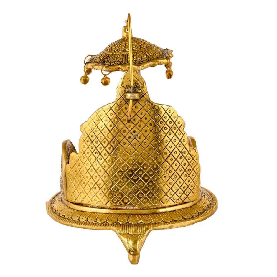 Singhashan for God Round Shape in Gold Polish | Devnidhi