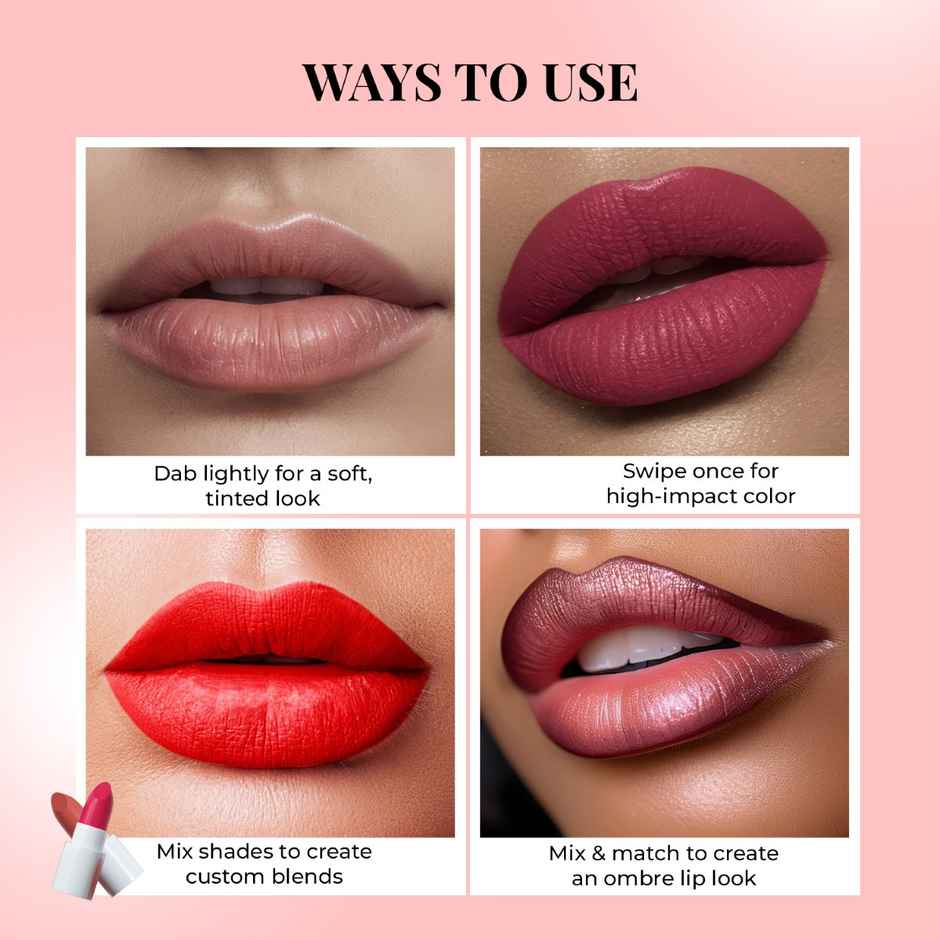 Just Herbs Ayurvedic Micro Mini Kit | Matte Lipsticks Long Lasting Travel Friendly