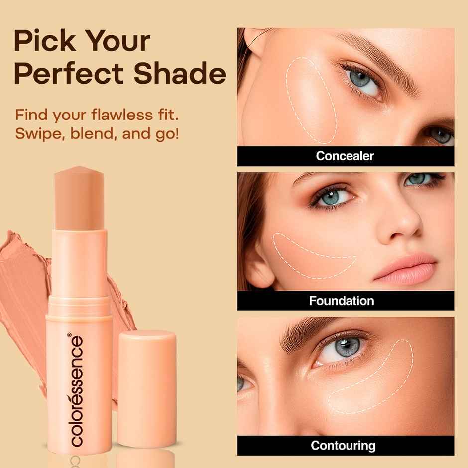 Coloressence Panstick Concealer Foundation Stick  | Dark Beige | Full Coverage | Long Lasting