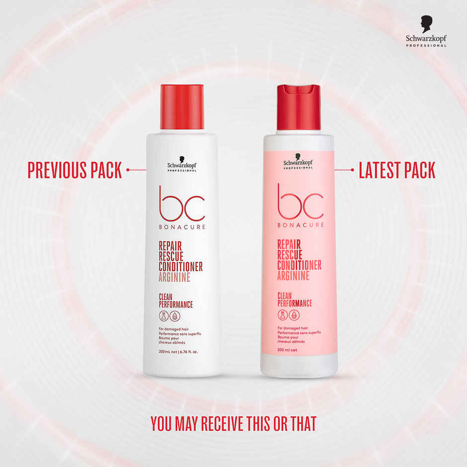 Schwarzkopf Professional Bonacure Repair Rescue Shampoo With Arginine(250ml) & Schwarzkopf Professional Bonacure Repair Rescue Conditioner With Arginine(200ml) Combo