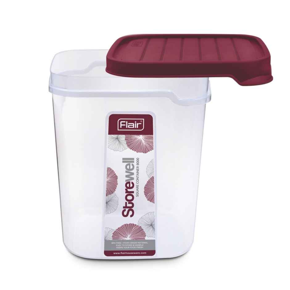 Flair Plastic Storewell Food Storage Container | BPA Free | For Spices-Grains | Maroon - 12000 ml