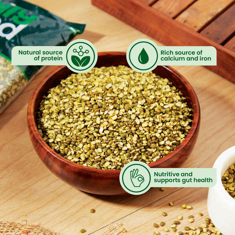 Daily Good Unpolished Green Moong Chilka Dal -Split