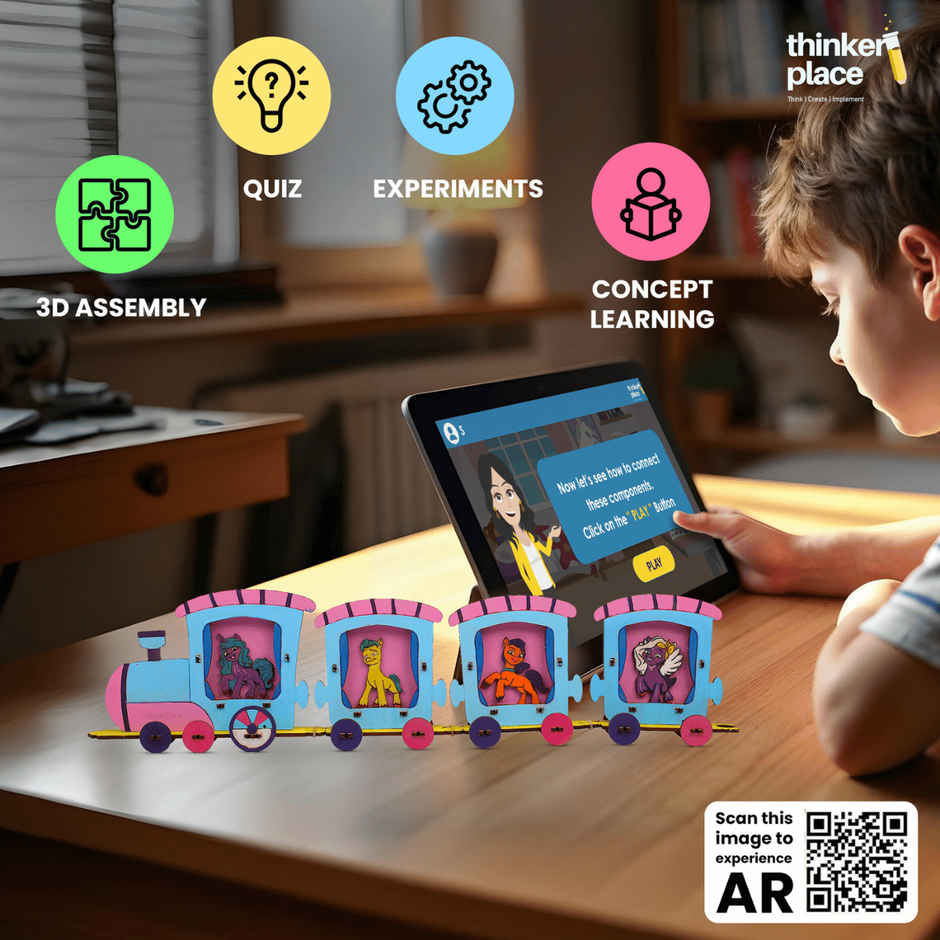 ThinkerPlace My Little Pony Mini Train Frame | Build & Color Mini Train (Age 3+)