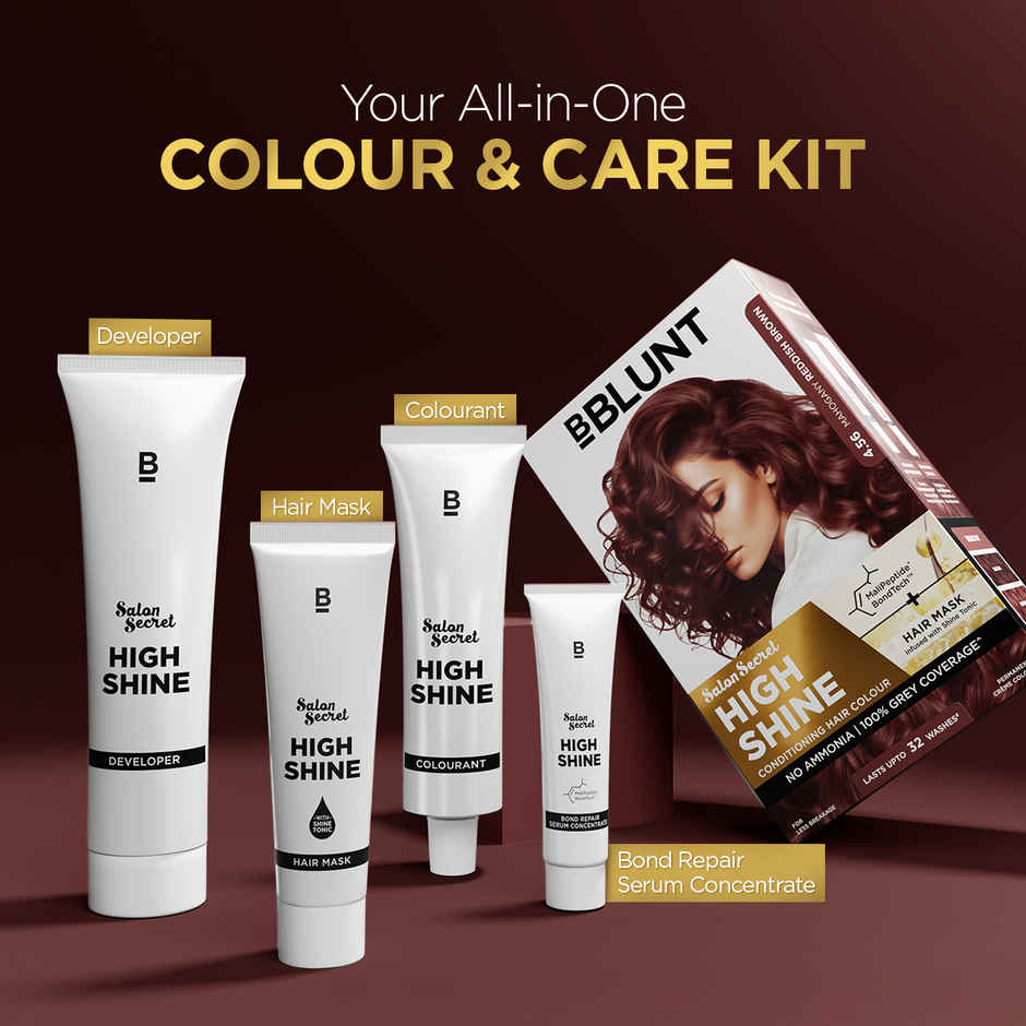 Bblunt Mahogany Salon Secret High Shine Conditioning Hair Colour | Reddish Brown