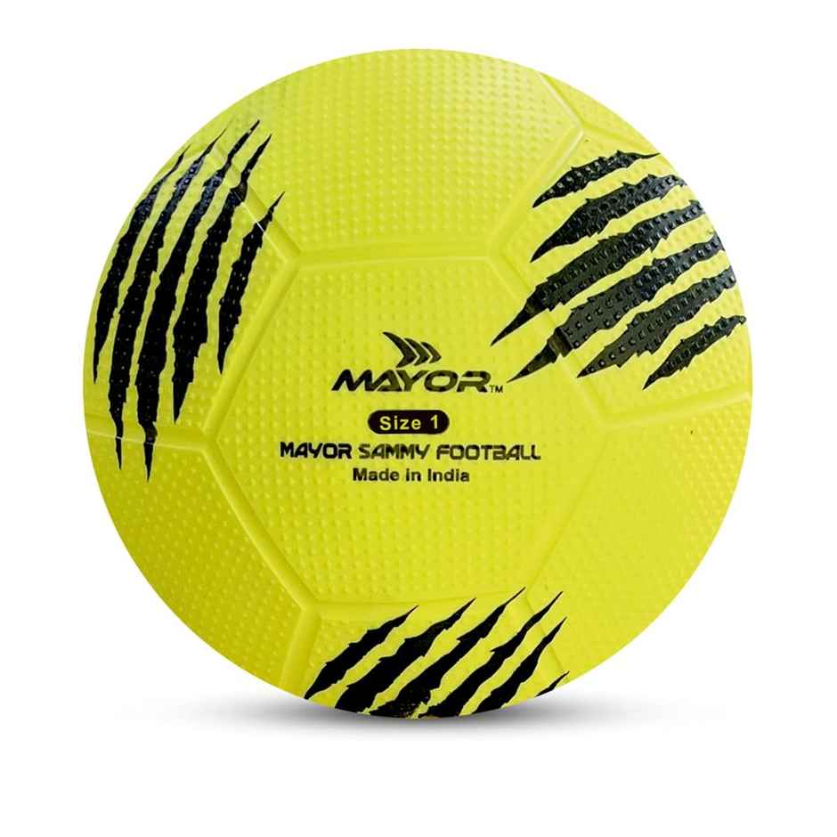 Mayor Sammy Soft Rubber Kids Football For Age Group Below 4 Years - Size- 1 (Pack Of 1, Yellow)