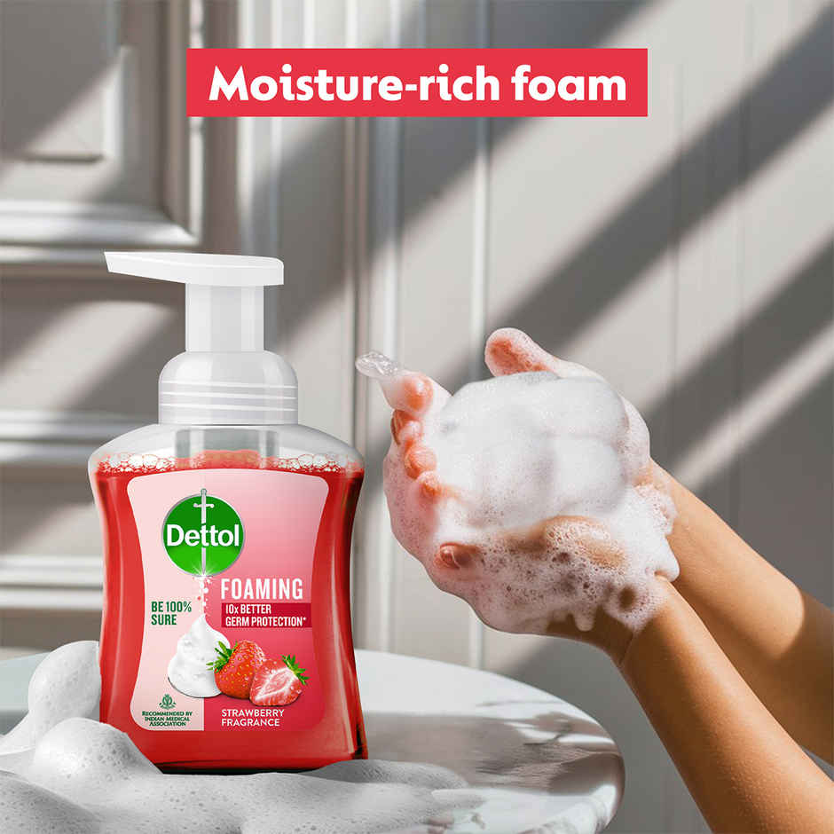 Dettol Foaming Hand Wash Strawberry | Moisturizing Foam | Handwash Pump