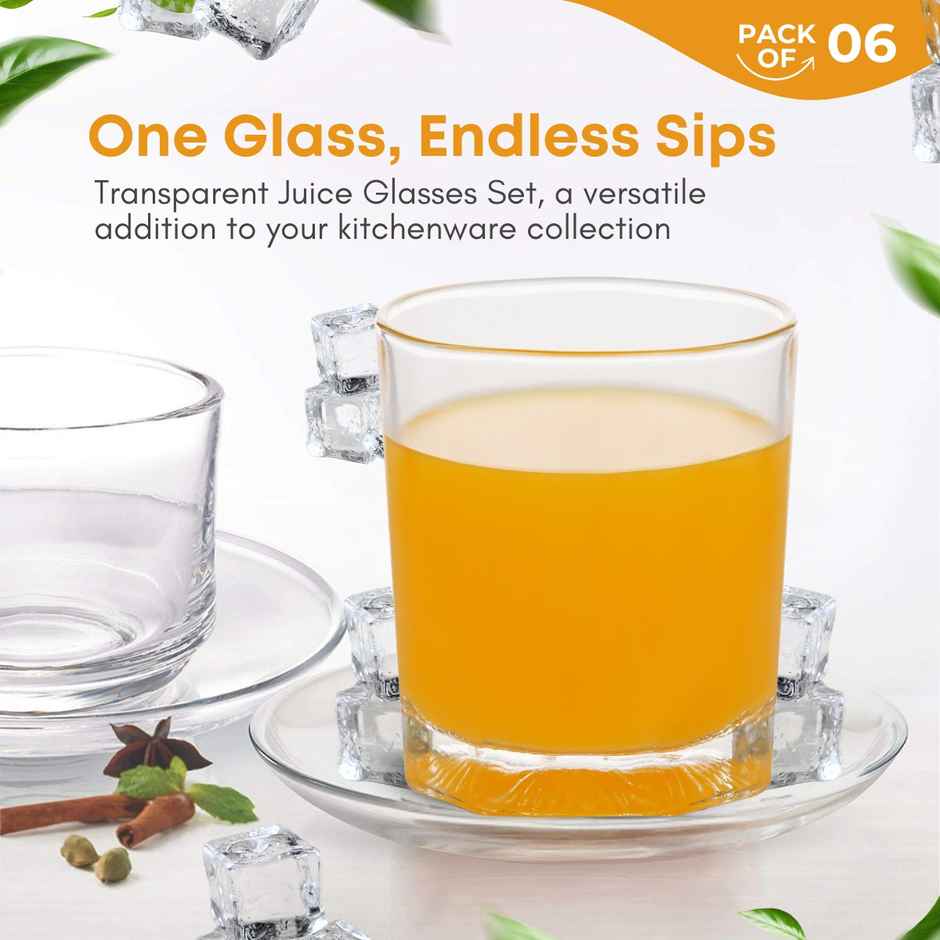 Yera Premium 260 ml Whisky Tumblers Set 6 pcs | Durable Glassware