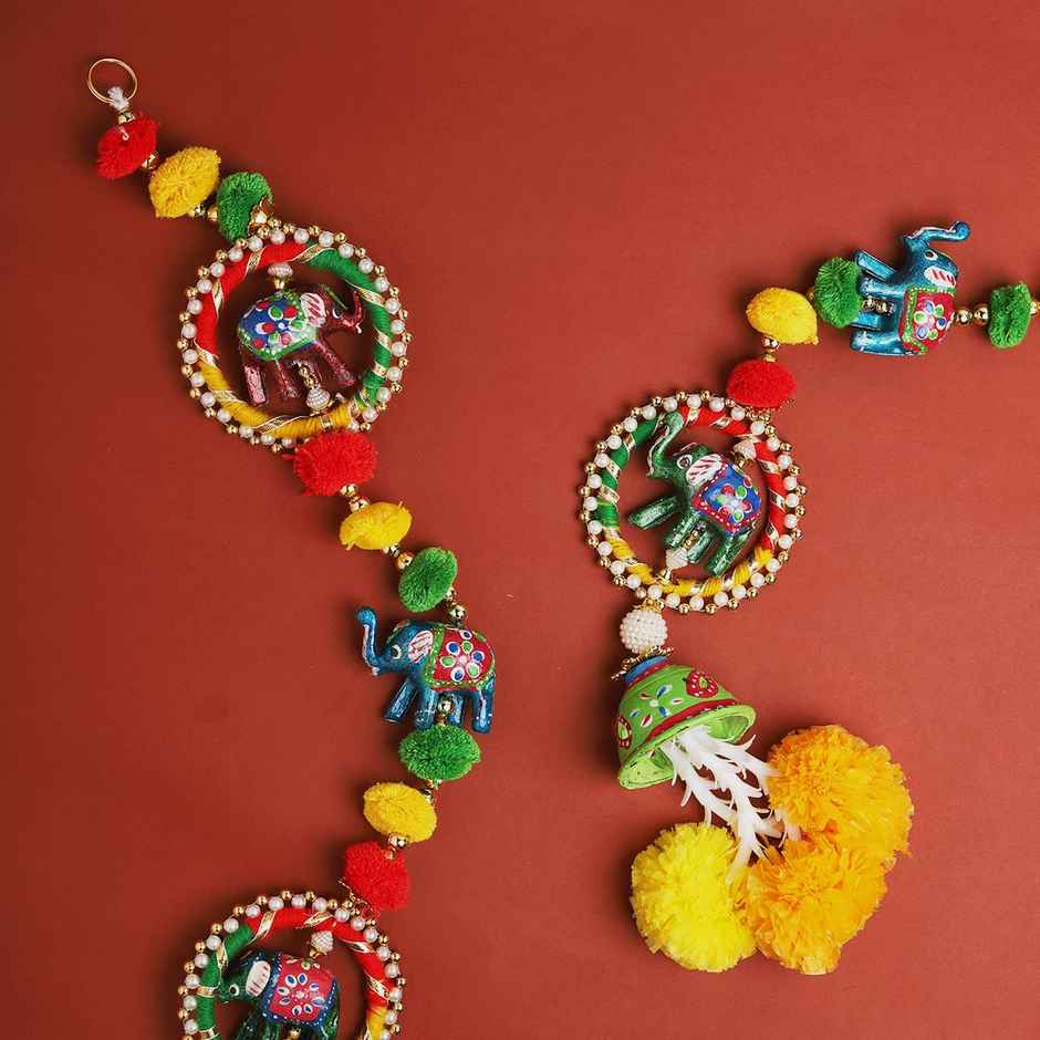 Hanging Elephant Toran | Multicolour | Gullak