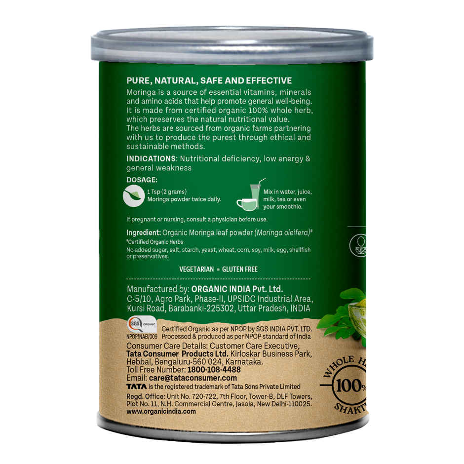 A TATA Product - Organic India Moringa Powder, Essential Nutrition Superfood