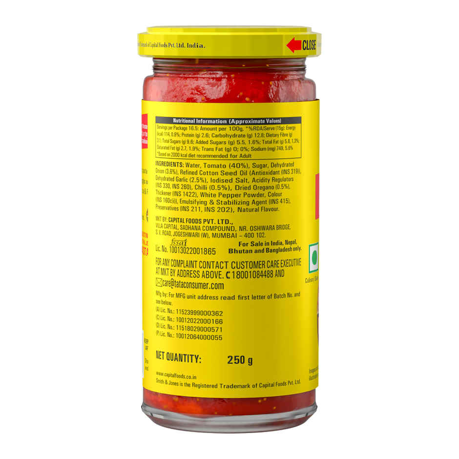 Smith & Jones Pizza and Pasta Sauce with Oregano, Chilli Flakes