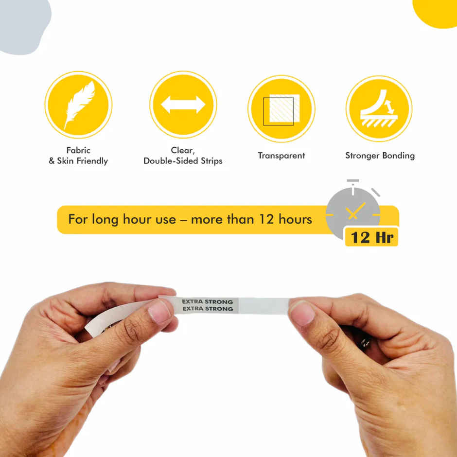 Slickfix Extra Strong Fashion Dressing Tape Invisible Double-Sided Body Tape Fabric & Skin Friendly (Pack Of 36)