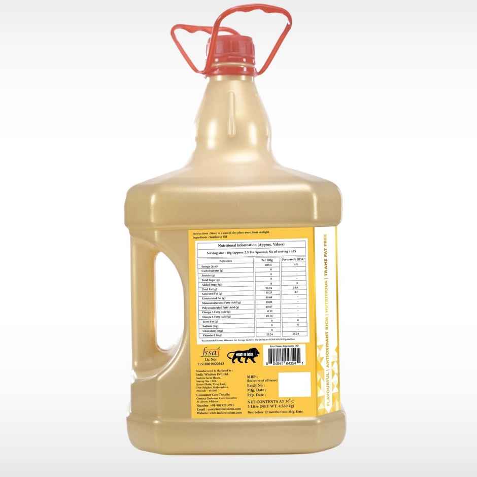 Indic Wisdom Sunflower Wood Pressed Oil | Cold Pressed | Extracted on Wooden Churner