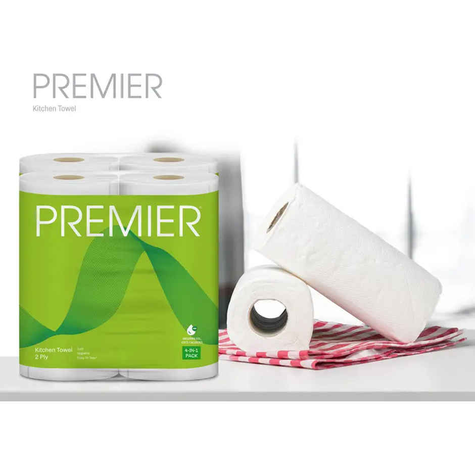 Premier Kitchen Towel Roll | Large 4 in 1 | 60 Pulls Per Roll
