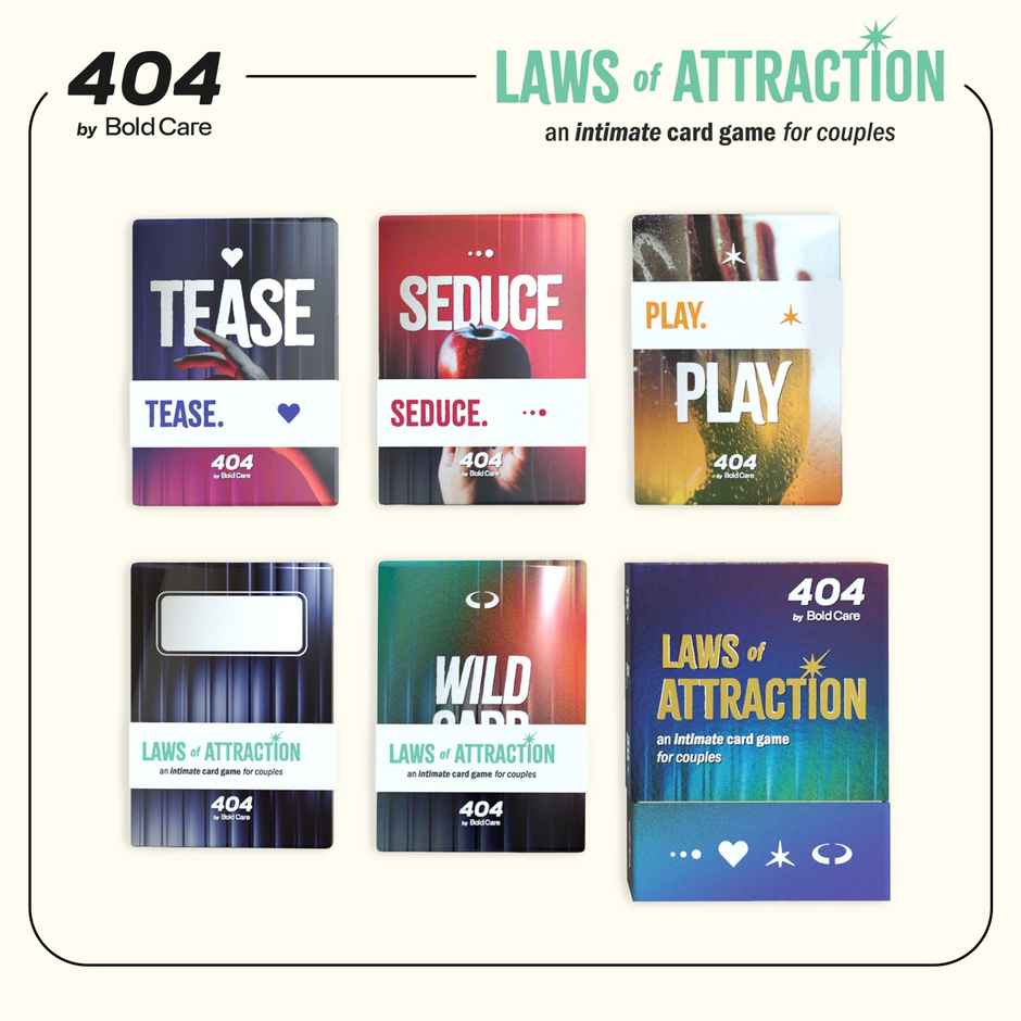Bold Care Laws Of Attraction - An Intimate Card Game For Couples | 75 Cards