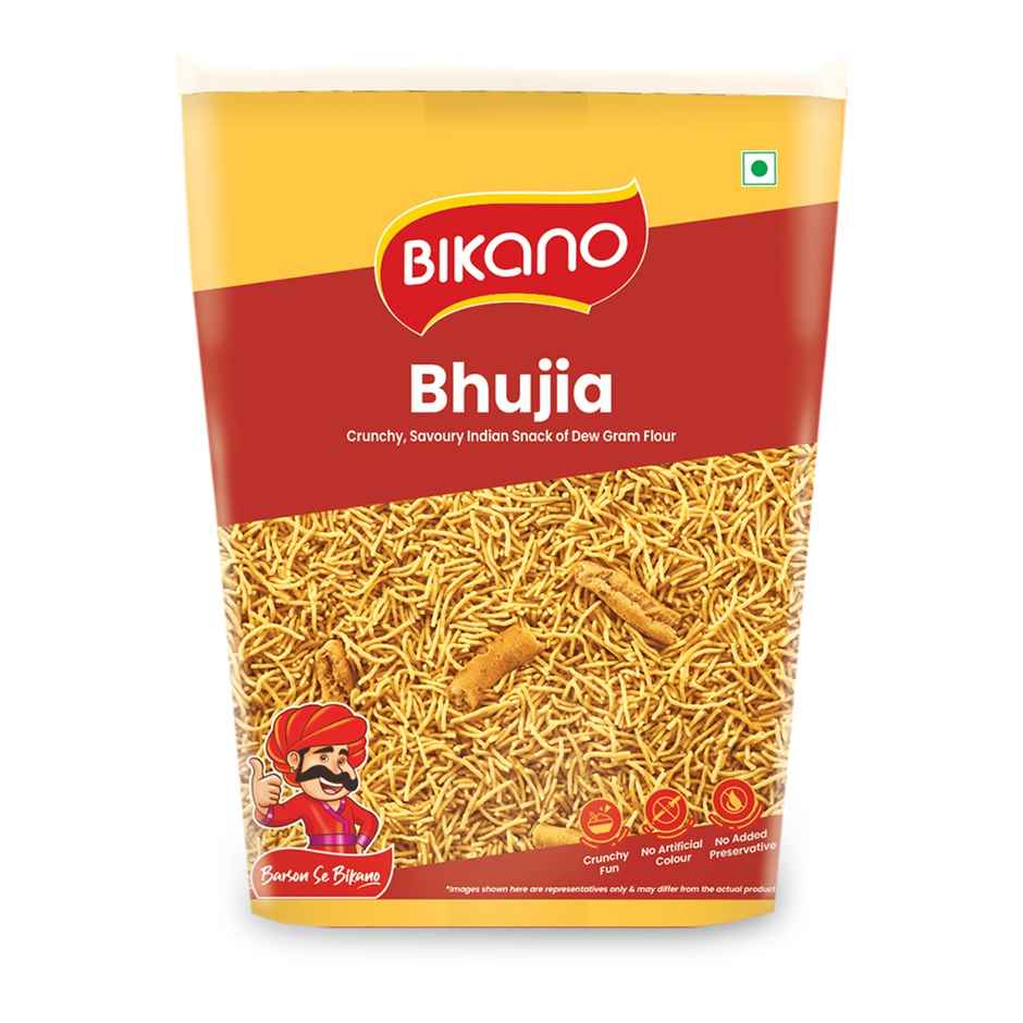 Bikano Bhujia Spicy & Crispy Namkeen | Made with Husked Dew Moth Bean Flour & Chickpea Flour