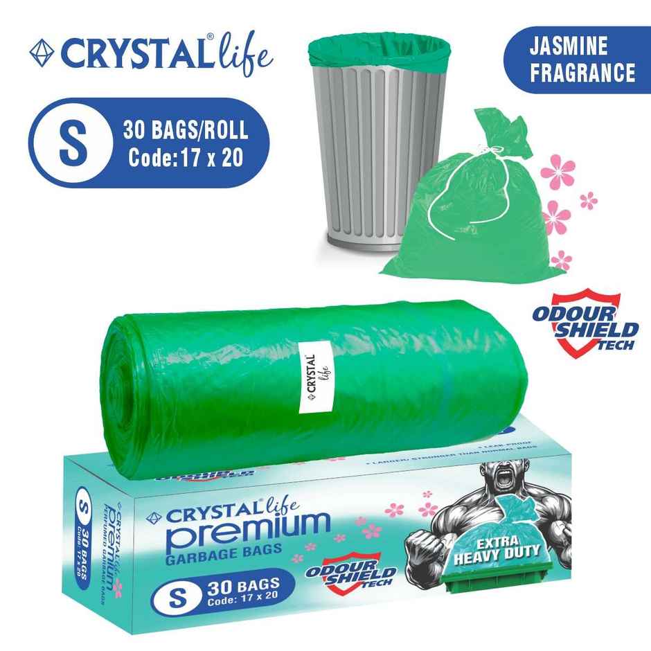 Crystal Life Premium Garbage Bag Small Green