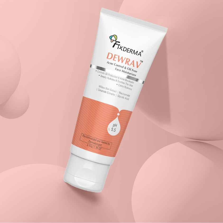Fixderma Dewrav Acne Control and Oil Free Face Moisturizer with Niacinamide & Glycolic Acid