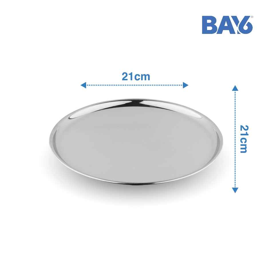 BAY6 Traditional Stainless Steel Thali– 9 Inch - (4pc)