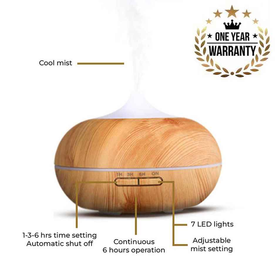 EKAM Aroma Diffuser YX-024 | Ultrasonic Aromatherapy For Home & Office | 6H Continuous Operation