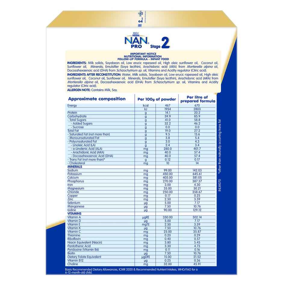 Nestle NAN PRO Stage 2 Follow-up Powder | 6 - 12 M