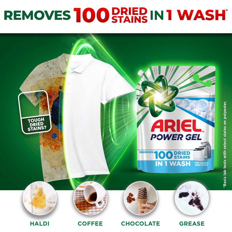 Ariel Power Gel Liquid Detergent for Top load washing machine | Combo