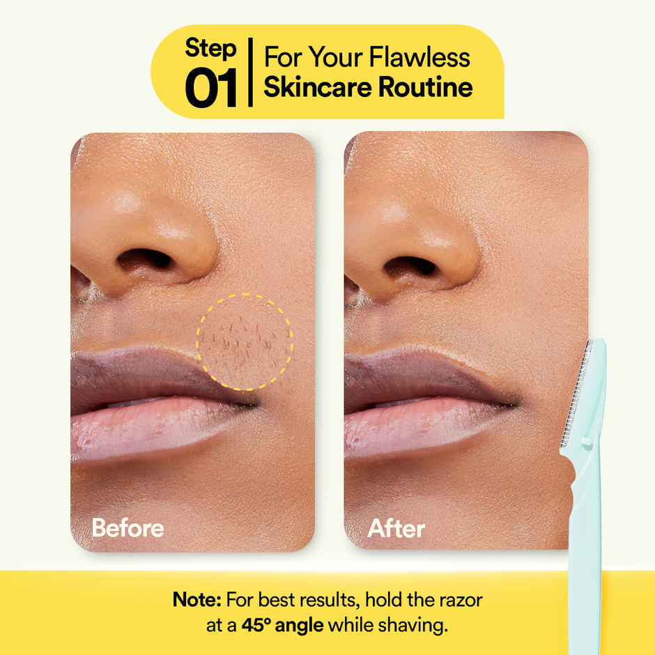 Bloom By Bold Care Reusable Face Razor | Painless Facial Hair Removal For Safe & Smooth Finish