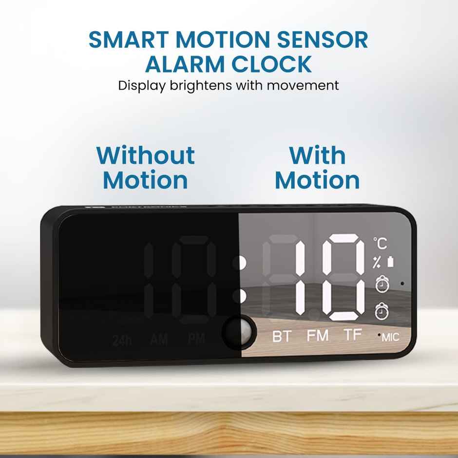 Portronics Pixel 4 5 W Portable Speaker - Digital Alarm Clock | Motion Sensor