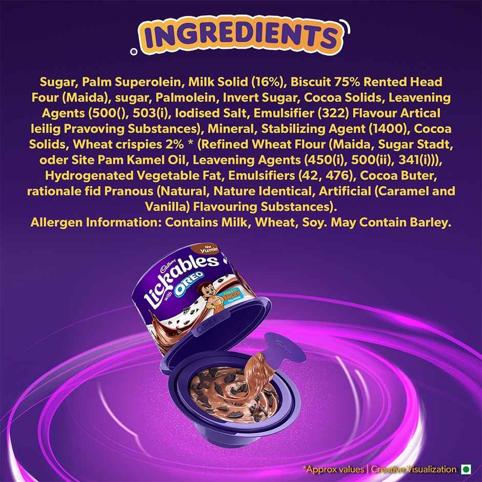 Cadbury Dairy Milk Lickables Chocolate with Oreo Chunks Combo