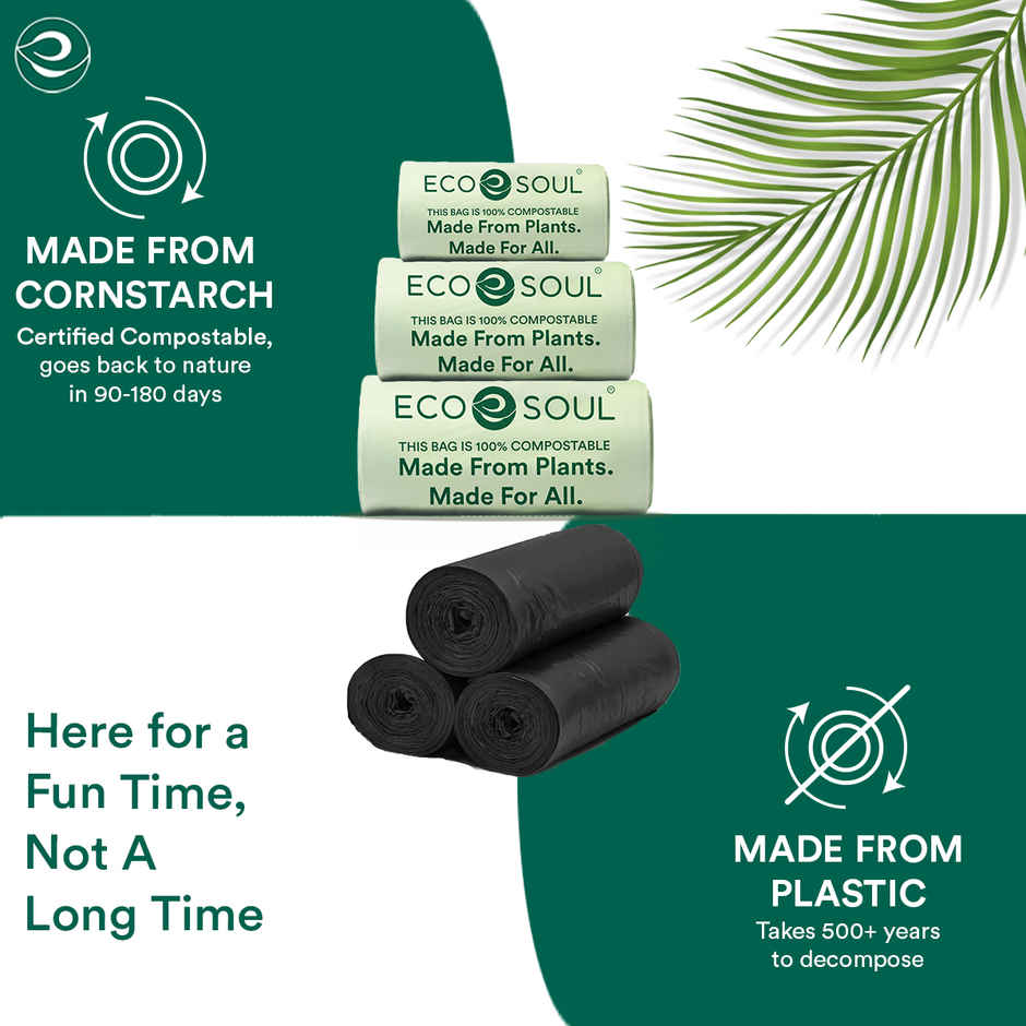 Eco Soul 21 x 19 Inch | 15 Count | Medium Trash Bag