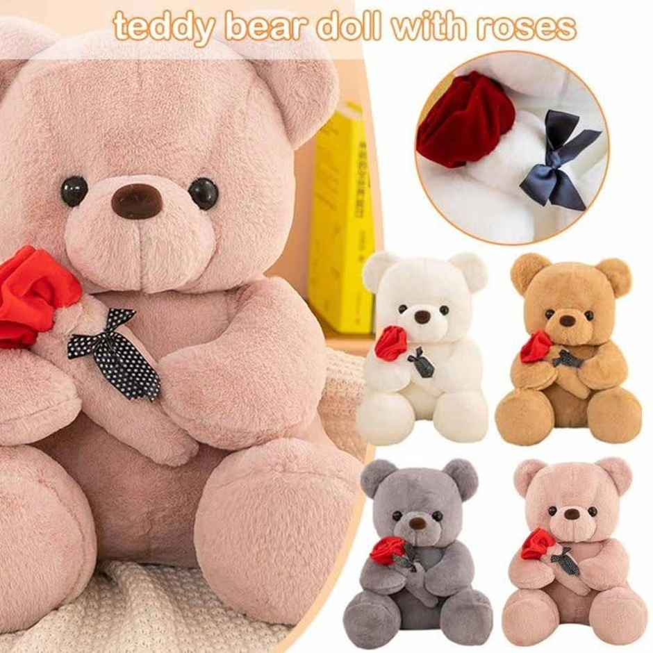 Dearjoy Teddy Bear With Rose 28 cm