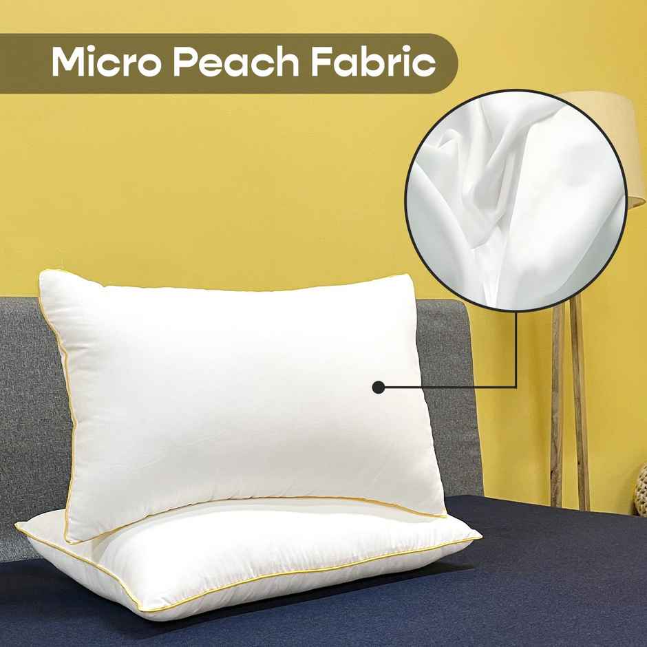 SleepyCat Fiber Lite Pillow Medium Soft White(Standard Size, 27 x 17Inches)