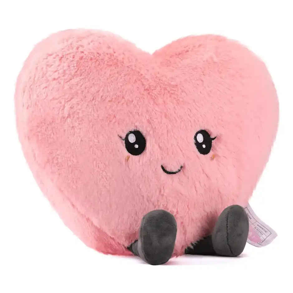 Fablue Pink Love Heart Plush Huggable Romantic Pillow Soft Toy for Kids & Adults