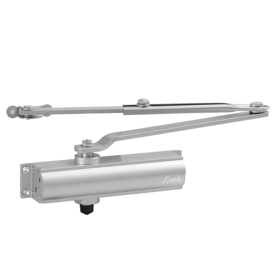 Link Door Closer For Wooden Doors And Aluminum Doors | Door Weight Up To 45 Kg - Silver