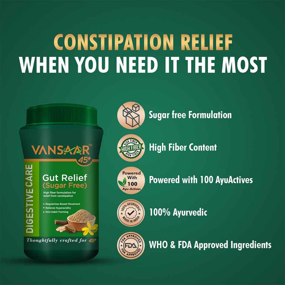 Vansaar 45+ Gut Relief Isabgol Powder For Consipation
