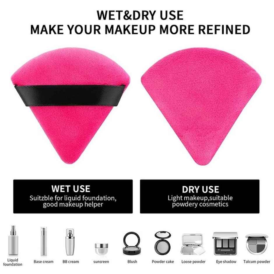 Bronson Professional Pizza Puff Triangle Makeup Beauty Blender Sponge Powder Puff | Mix Colors
