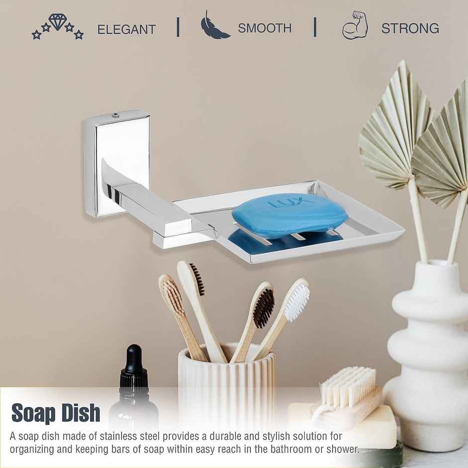 GLOXY Stainless Steel Soap Holder for Bathroom Wall Mounted Soap Dish Stand for Home Kitchen SS304