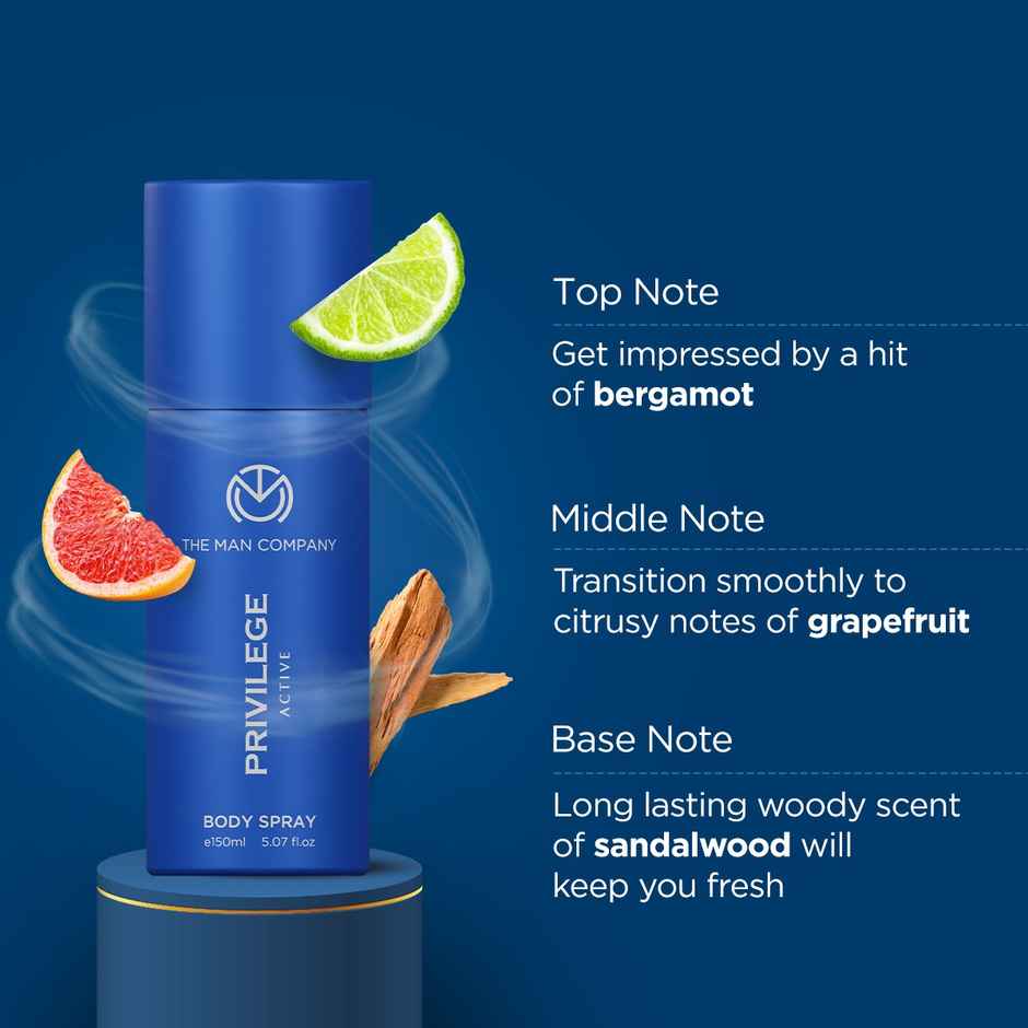 The Man Company Deodorants for Men - Privilege Active & Bold | Premium Fragrance Body Spray