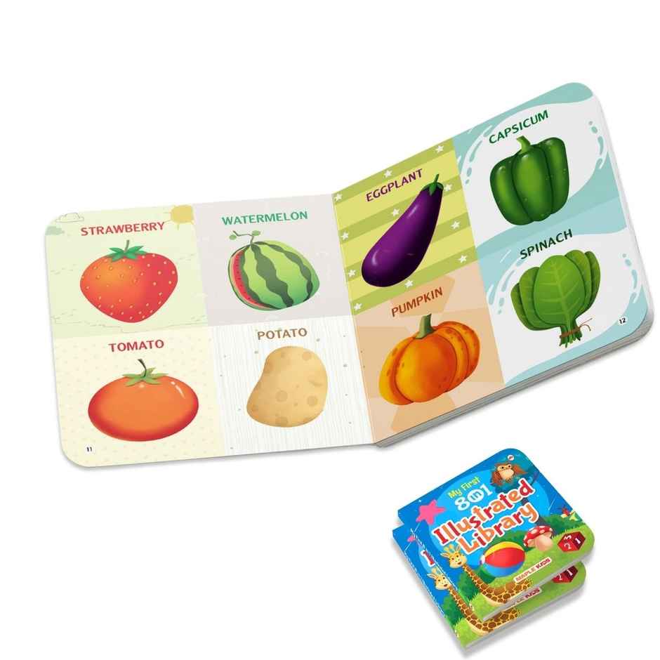 My First 8-In-1 Illustrated Library | Alphabet | Numbers | Animals | Shapes | Age 0-2