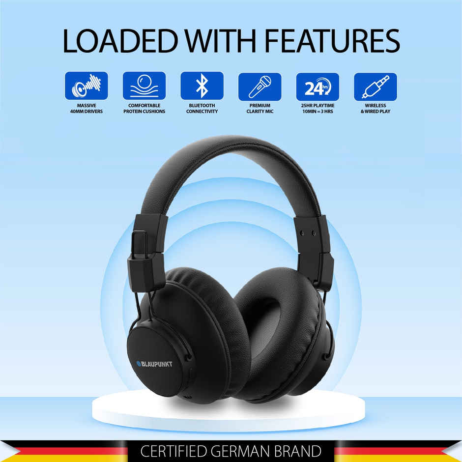 Blaupunkt Bh41 Bluetooth (Black, On The Ear)