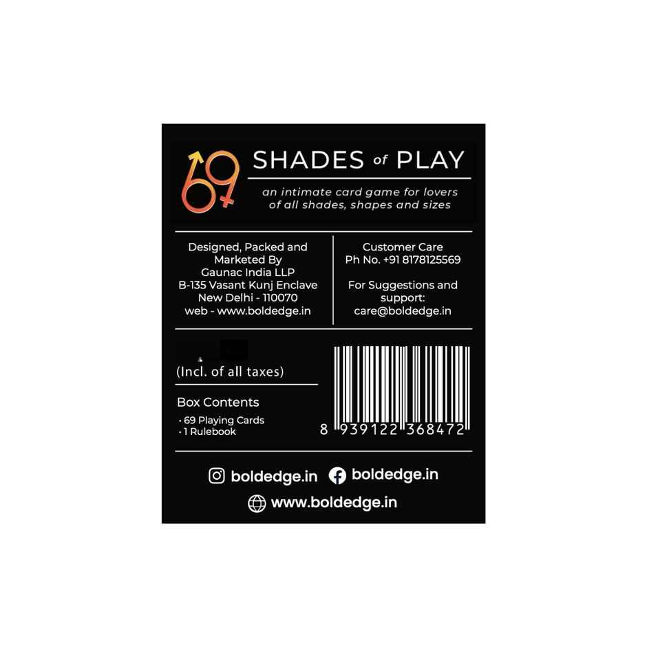 Boldedge 69 Shades Of Play Card Game For Couples | 69 Cards | 6 Categories