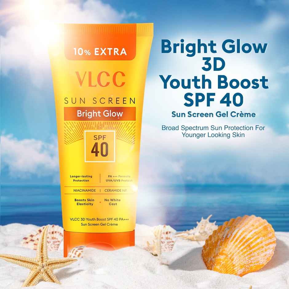 VLCC Bright Glow 3D Youth Boost SPF 40 PA+++ Sunscreen Gel Cream